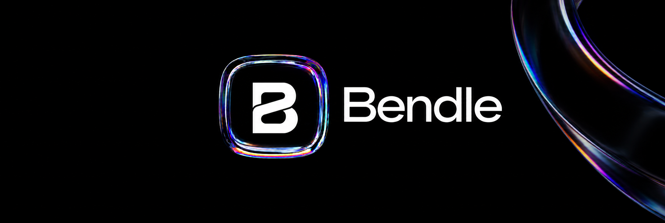 Bendle — iridescent glass emblem